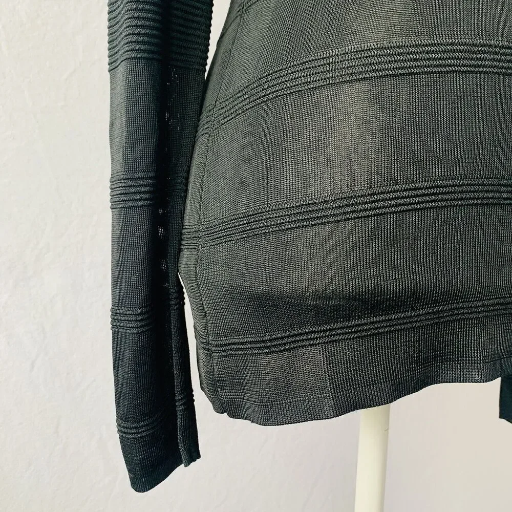 Worth New York Sweater Scoop Neck Neutral Black Long Sleeve Size Petite